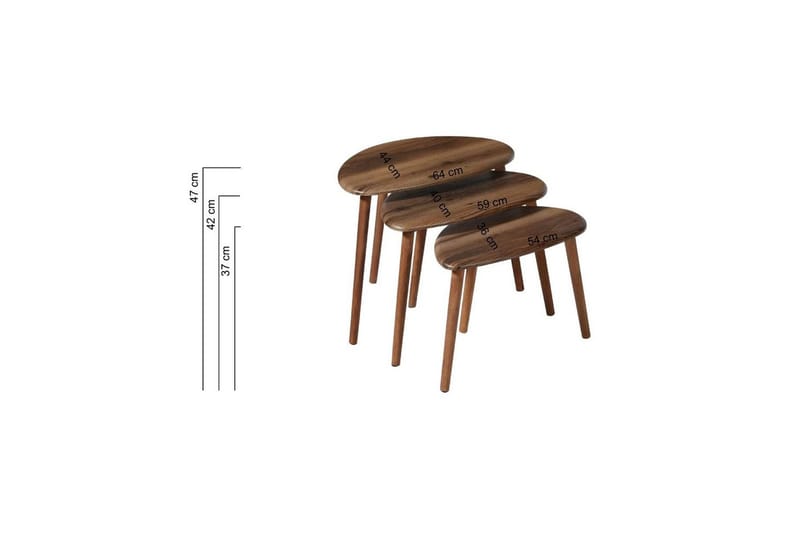 Ranko Hekkebord 64 cm - Brun - Møbler - Bord - Avlastningsbord & sidobord - Settbord