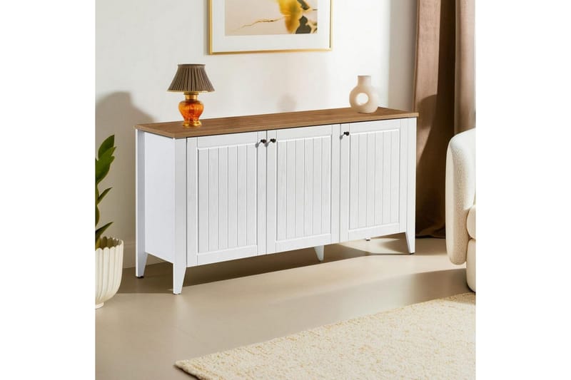 Ranko Konsollbord 150 cm - Mellomfarget tre/Hvit - Møbler - Bord - Avlastningsbord & sidobord - Konsollbord & gangbord