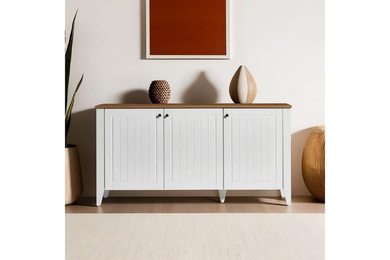 Ranko Konsollbord 150 cm - Mellomfarget tre/Hvit - Møbler - Bord - Avlastningsbord & sidobord - Konsollbord & gangbord