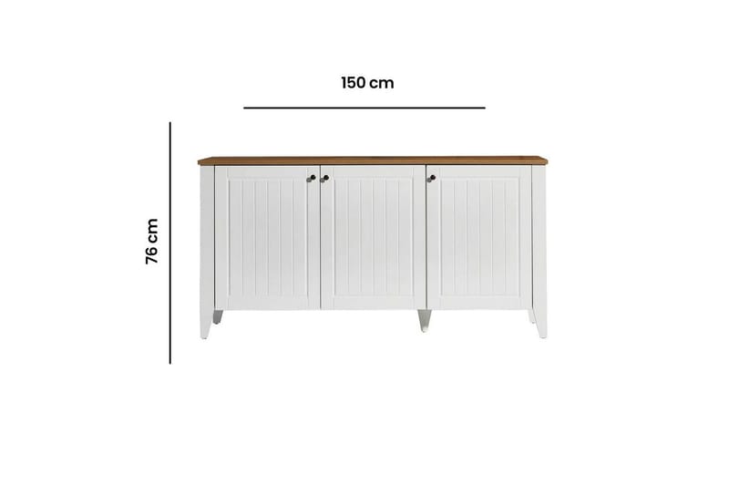 Ranko Konsollbord 150 cm - Mellomfarget tre/Hvit - Møbler - Bord - Avlastningsbord & sidobord - Konsollbord & gangbord