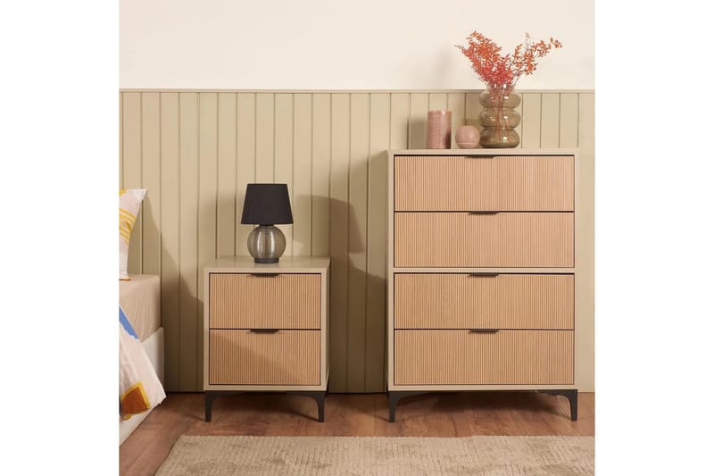 Ranko Nattbord 45 cm - Natur/Sand - Møbler - Bord - Avlastningsbord & sidobord - Sengebord & nattbord