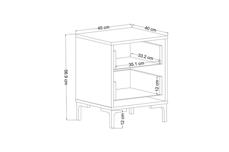 Ranko Nattbord 45 cm - Natur/Sand - Møbler - Bord - Avlastningsbord & sidobord - Sengebord & nattbord