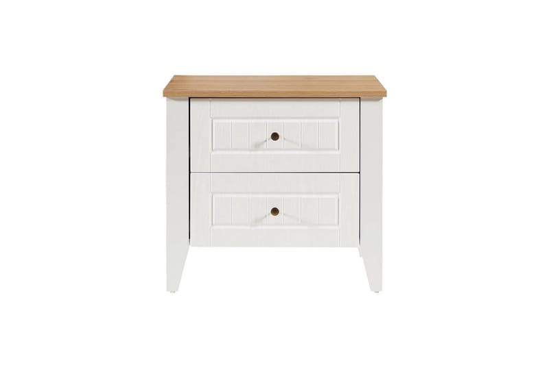 Ranko Nattbord 60 cm - Mellomfarget tre/Hvit - Møbler - Bord - Avlastningsbord & sidobord - Sengebord & nattbord