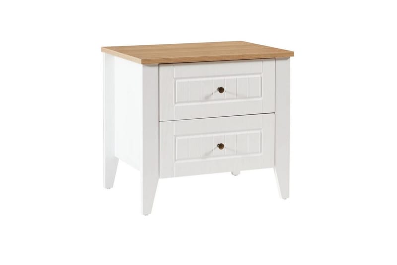 Ranko Nattbord 60 cm - Mellomfarget tre/Hvit - Møbler - Bord - Avlastningsbord & sidobord - Sengebord & nattbord
