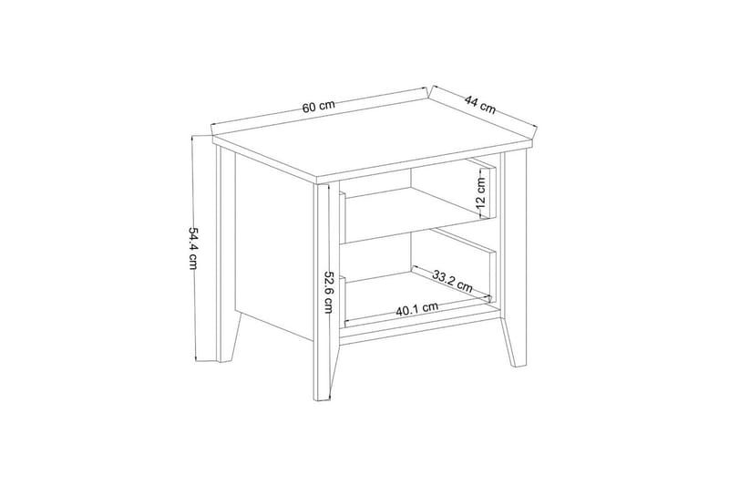 Ranko Nattbord 60 cm - Mellomfarget tre/Hvit - Møbler - Bord - Avlastningsbord & sidobord - Sengebord & nattbord