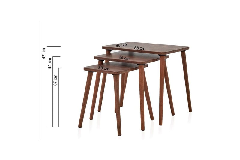 Ranko oppgjørstabell - Brun - Møbler - Bord - Avlastningsbord & sidobord - Settbord