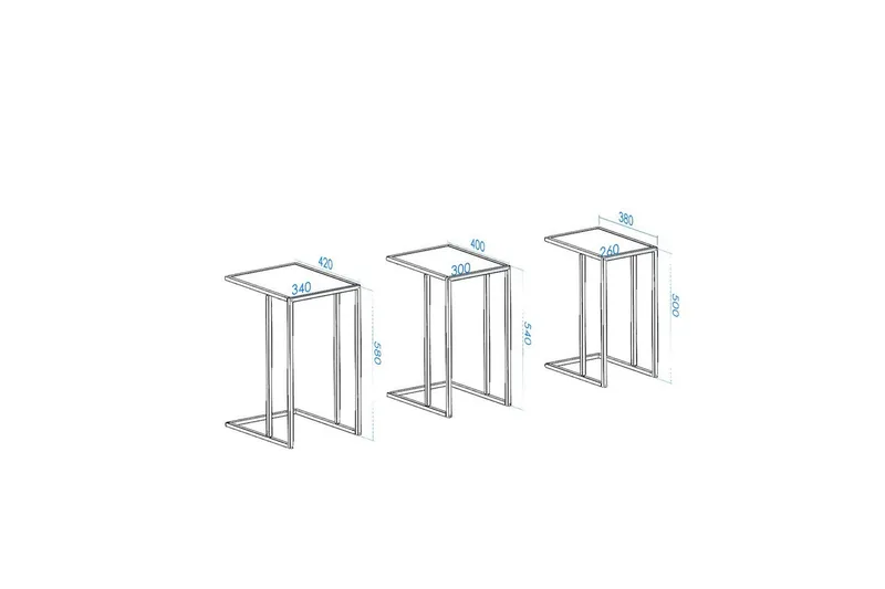 Ransdorp Settbord 42 cm - Sort - Møbler - Bord - Avlastningsbord & sidobord - Settbord