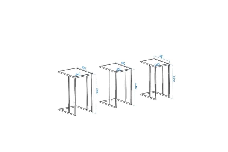 Ransdorp Settbord 42 cm - Sort - Møbler - Bord - Avlastningsbord & sidobord - Settbord