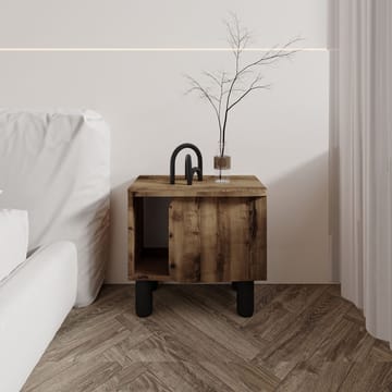 Relento Nattbord 50 cm med Tre- og Valnøttutseende, Åpen Oppbevaring - Brun - Møbler - Bord - Avlastningsbord & sidobord - Sengebord & nattbord