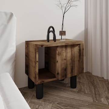 Relento Nattbord 50 cm med Tre- og Valnøttutseende, Åpen Oppbevaring - Brun - Møbler - Bord - Avlastningsbord & sidobord - Sengebord & nattbord