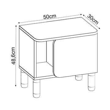 Relento Nattbord 50x48,6x30 cm - Hvit - Møbler - Bord - Avlastningsbord & sidobord - Sengebord & nattbord