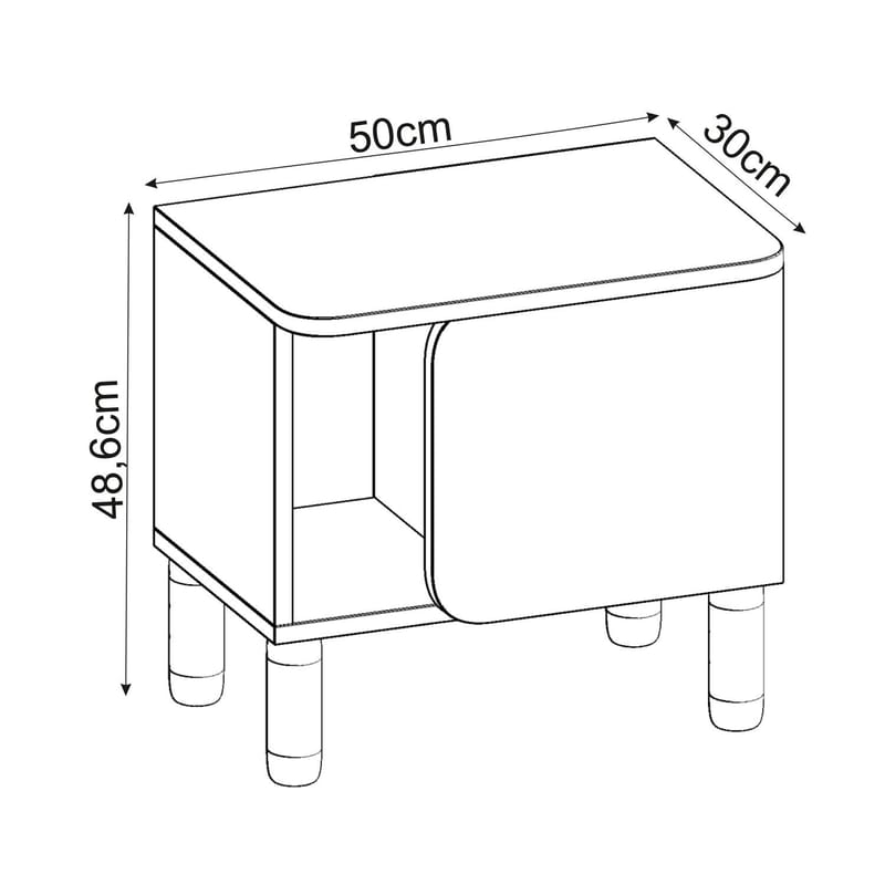 Relento Nattbord 50x48,6x30 cm - Hvit - Møbler - Bord - Avlastningsbord & sidobord - Sengebord & nattbord