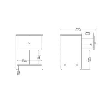 Renor Nattbord 38x30x48 cm - Møbler - Bord - Avlastningsbord & sidobord - Sengebord & nattbord