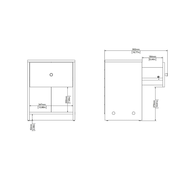 Renor Nattbord 38x30x48 cm - Møbler - Bord - Avlastningsbord & sidobord - Sengebord & nattbord