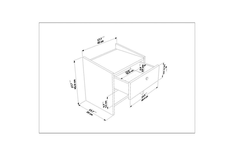 Retzow Nattbord - Hvit - Møbler - Bord - Avlastningsbord & sidobord - Sengebord & nattbord