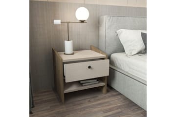 Retzow Nattbord - Valnøtt/Beige - Møbler - Bord - Avlastningsbord & sidobord - Sengebord & nattbord