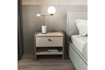 Retzow Nattbord - Valnøtt/Beige - Møbler - Bord - Avlastningsbord & sidobord - Sengebord & nattbord