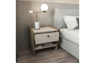 Retzow Nattbord - Valnøtt/Beige - Møbler - Bord - Avlastningsbord & sidobord - Sengebord & nattbord