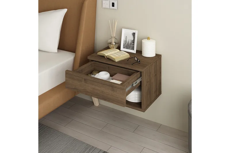 Ribes Nattbord 45 cm - Valnøtt - Møbler - Bord - Avlastningsbord & sidobord - Sengebord & nattbord