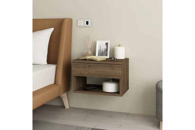 Ribes Nattbord 45 cm - Valnøtt - Møbler - Bord - Avlastningsbord & sidobord - Sengebord & nattbord