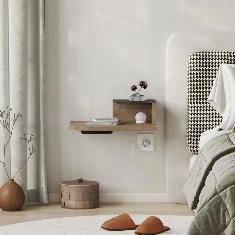 Rilina Nattbord 40 cm - Eik - Møbler - Bord - Avlastningsbord & sidobord - Sengebord & nattbord