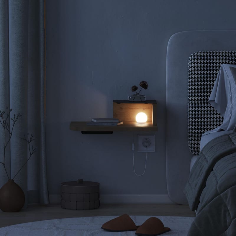 Rilina Nattbord 40 cm - Eik - Møbler - Bord - Avlastningsbord & sidobord - Sengebord & nattbord