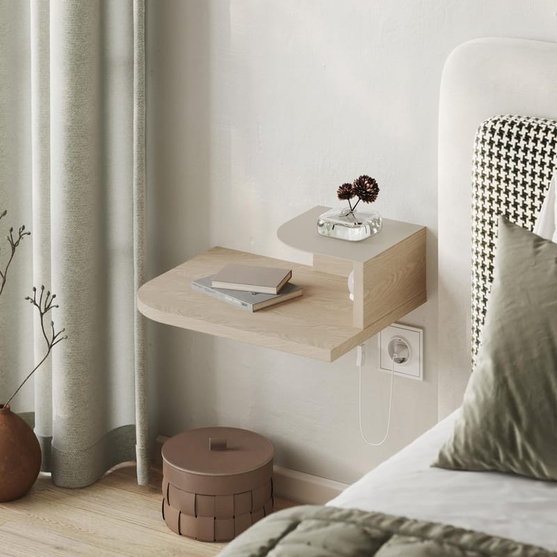 Rilina Nattbord 40 cm - Krem - Møbler - Bord - Avlastningsbord & sidobord - Sengebord & nattbord