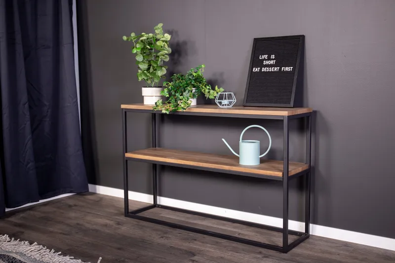 Rise Konsollbord 110x30 cm - Svart/Valnøtt - Møbler - Bord - Avlastningsbord & sidobord - Brettbord og småbord