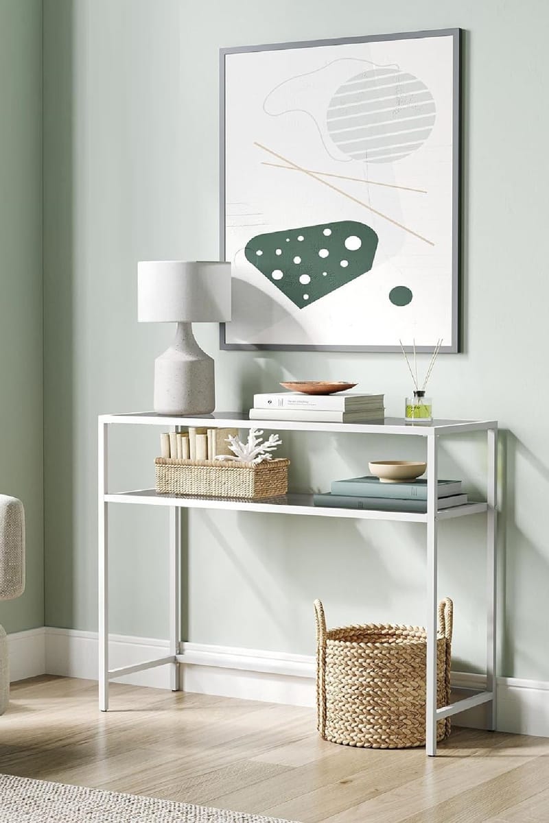 Rovena Kommode 90 cm - Hvit og transparent - Møbler - Bord - Avlastningsbord & sidobord - Konsollbord & gangbord