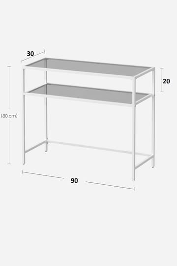 Rovena Kommode 90 cm - Hvit og transparent - Møbler - Bord - Avlastningsbord & sidobord - Konsollbord & gangbord