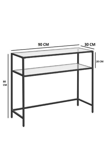 Rovena Kommode 90 cm - Svart og transparent - Møbler - Bord - Avlastningsbord & sidobord - Konsollbord & gangbord