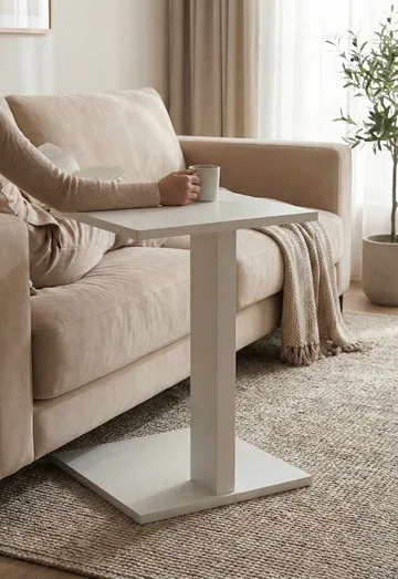 Rumira Sidebord 35 cm - Hvit - Møbler - Bord - Avlastningsbord & sidobord - Pidestall & blomsterpidestall