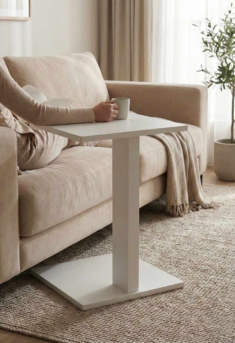 Rumira Sidebord 35 cm - Hvit - Møbler - Bord - Avlastningsbord & sidobord - Pidestall & blomsterpidestall