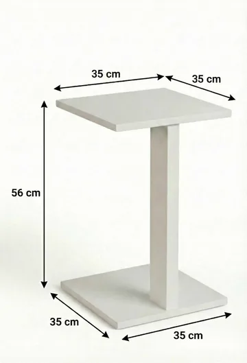 Rumira Sidebord 35 cm - Hvit - Møbler - Bord - Avlastningsbord & sidobord - Pidestall & blomsterpidestall
