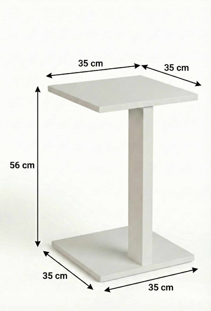 Rumira Sidebord 35 cm - Hvit - Møbler - Bord - Avlastningsbord & sidobord - Pidestall & blomsterpidestall