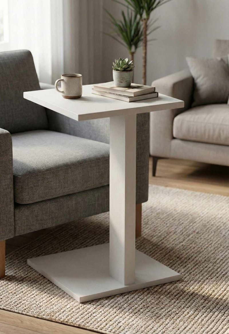 Rumira Sidebord 35 cm - Hvit - Møbler - Bord - Avlastningsbord & sidobord - Pidestall & blomsterpidestall