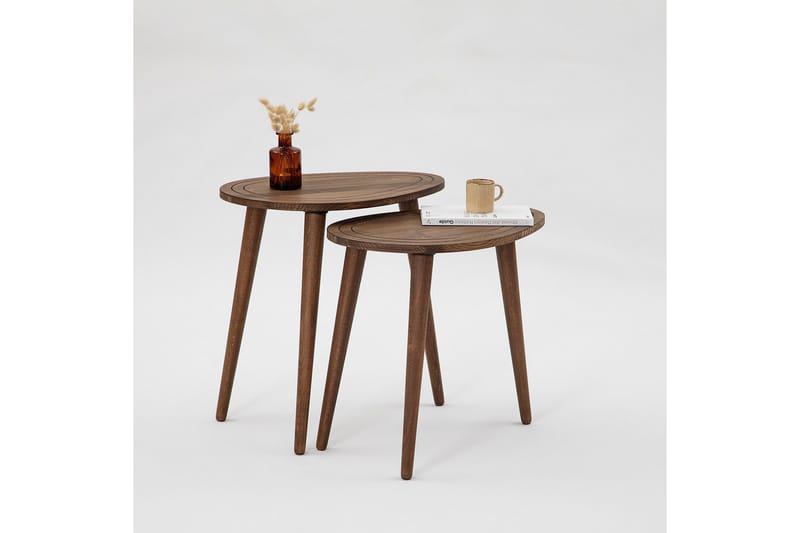 Saldus Settbord - Valnøtt - Møbler - Bord - Avlastningsbord & sidobord - Settbord