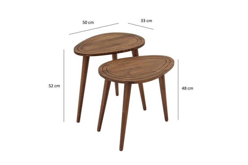 Saldus Settbord - Valnøtt - Møbler - Bord - Avlastningsbord & sidobord - Settbord