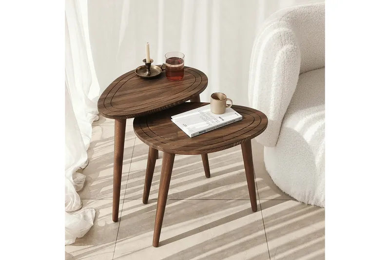 Saldus Settbord - Valnøtt - Møbler - Bord - Avlastningsbord & sidobord - Settbord