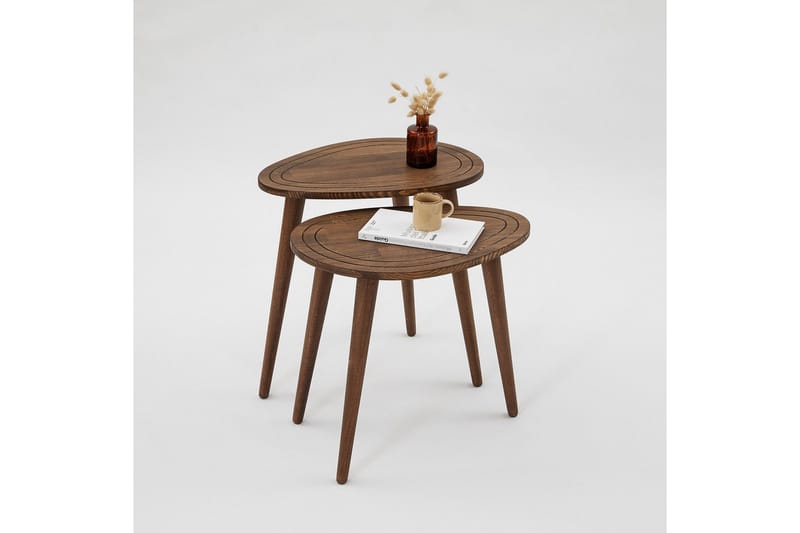 Saldus Settbord - Valnøtt - Møbler - Bord - Avlastningsbord & sidobord - Settbord