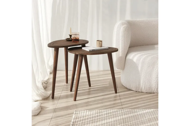 Saldus Settbord - Valnøtt - Møbler - Bord - Avlastningsbord & sidobord - Settbord