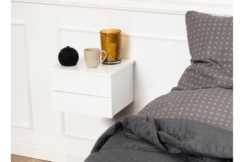 Salmani Nattbord 32 cm - Hvit - Møbler - Bord - Avlastningsbord & sidobord - Sengebord & nattbord