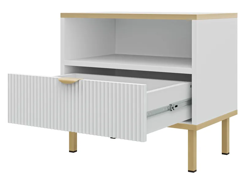 Salmor Nattbord 50 cm - Hvit - Møbler - Bord - Avlastningsbord & sidobord - Sengebord & nattbord