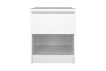 Salomns Kvadratisk Nattbord 40,4 cm i Malt Tre med Skuffer - Hvit - Møbler - Bord - Avlastningsbord & sidobord - Sengebord & nattbord