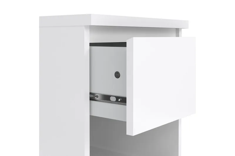 Salomns Kvadratisk Nattbord 40,4 cm i Malt Tre med Skuffer - Hvit - Møbler - Bord - Avlastningsbord & sidobord - Sengebord & nattbord