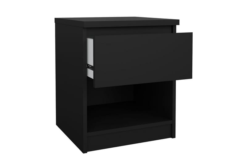 Salomns Kvadratisk Nattbord 40,4 cm i Malt Tre med Skuffer - Svart - Møbler - Bord - Avlastningsbord & sidobord - Sengebord & nattbord