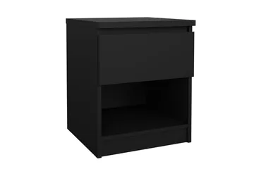 Salomns Kvadratisk Nattbord 40,4 cm i Malt Tre med Skuffer - Svart - Møbler - Bord - Avlastningsbord & sidobord - Sengebord & nattbord