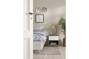 Salomns Nattbord 40 cm - Hvit/Mørk grå - Møbler - Bord - Avlastningsbord & sidobord - Sengebord & nattbord