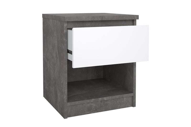 Salomns Nattbord 40 cm - Hvit/Mørk grå - Møbler - Bord - Avlastningsbord & sidobord - Sengebord & nattbord