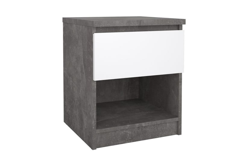 Salomns Nattbord 40 cm - Hvit/Mørk grå - Møbler - Bord - Avlastningsbord & sidobord - Sengebord & nattbord